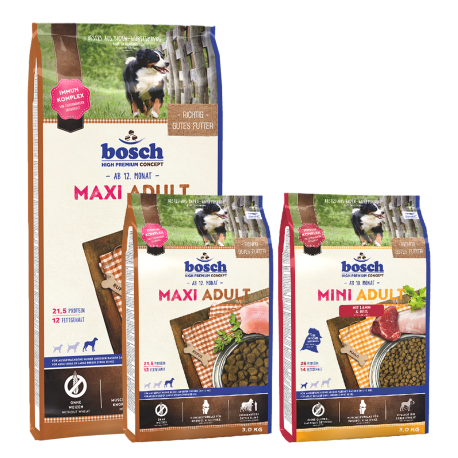 Bosch MAXI ADULT 18kg + Mini Adult ėriena ryžiai 3kg Bosch MAXI ADULT 18kg + Mini Adult ėriena ryžiai 3kg